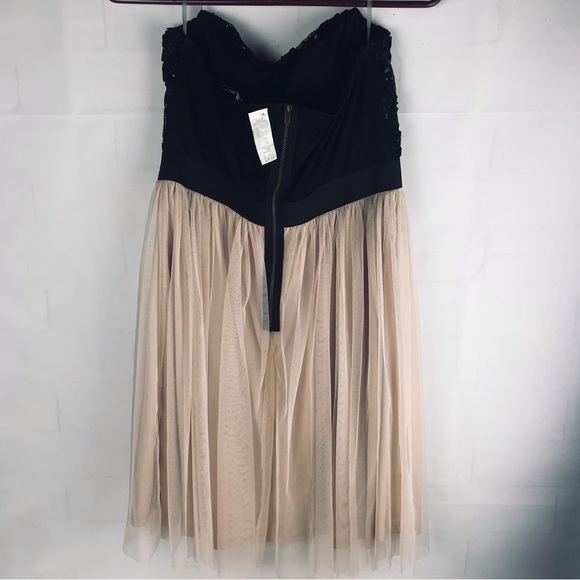 NWT: Mystic- Womens Peach tool an Black sequins Dress-szMedium - Picture 2 of 9